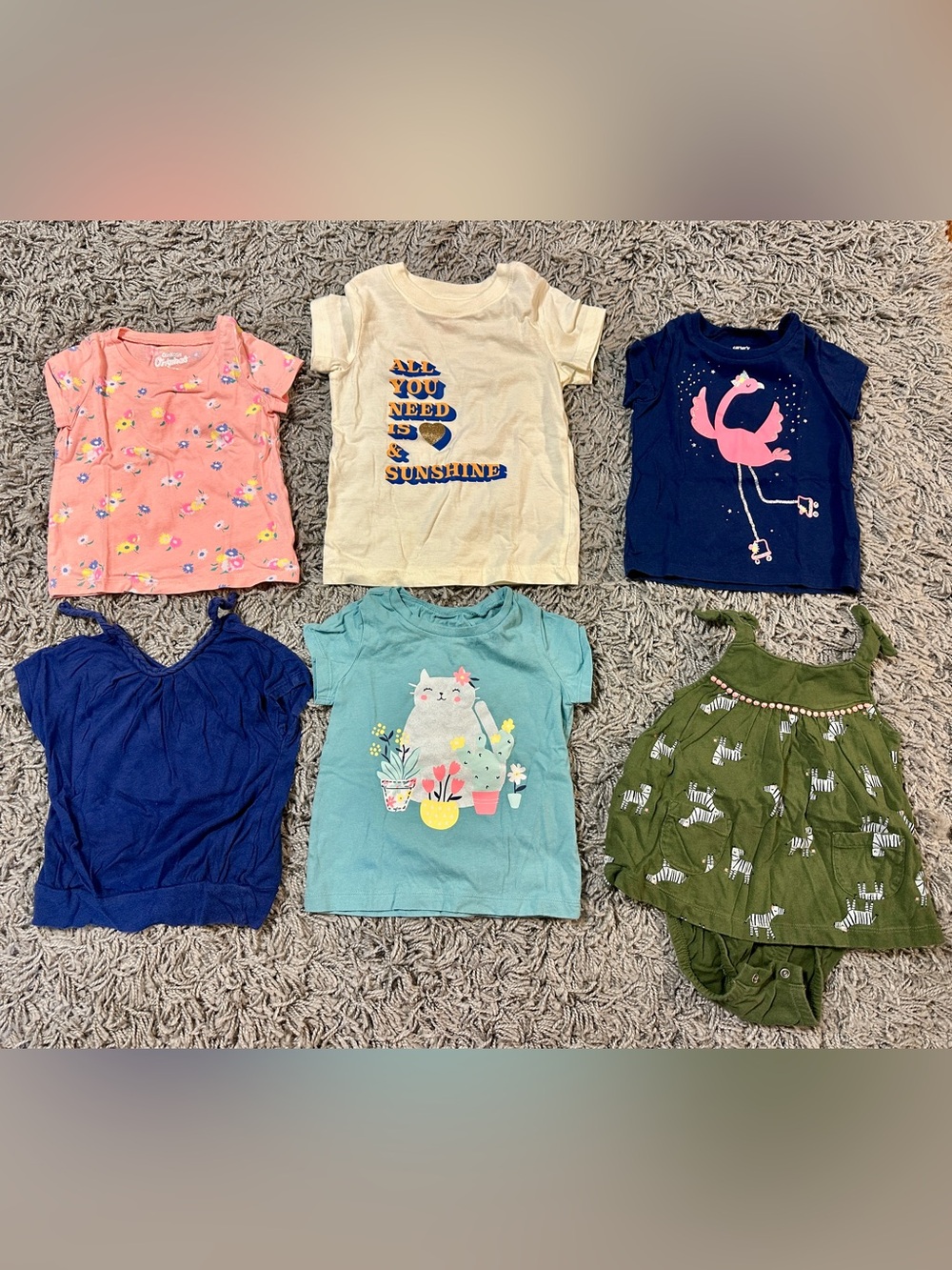 Toddler Short Sleeve Cat Graphic Tee - Light Teal